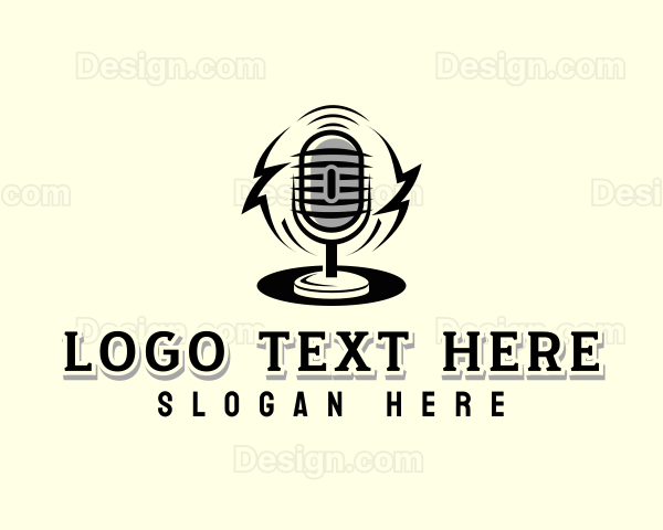 Audio Broadcasting Microphone Logo