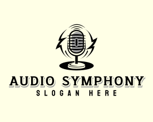 Audio Broadcasting Microphone logo design