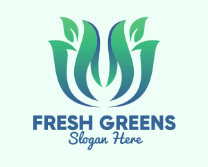 Green Gradient Gardening logo design
