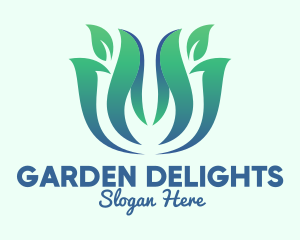 Green Gradient Gardening logo design