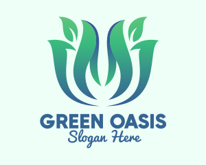 Green Gradient Gardening logo design