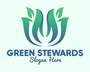 Green Gradient Gardening logo design