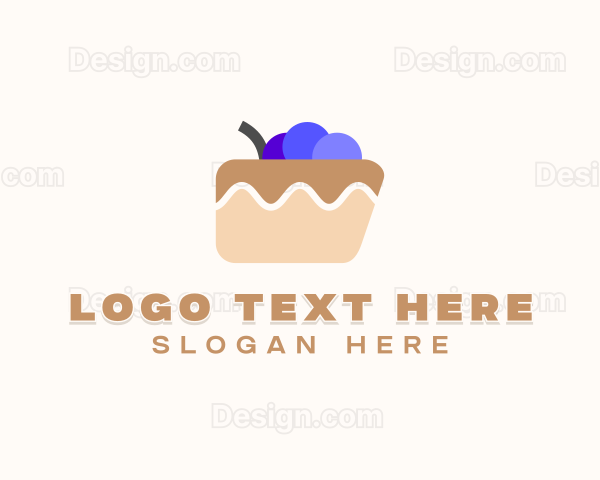 Blueberry Cake Dessert Logo