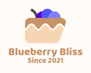 Blueberry Cake Dessert logo design