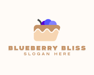 Blueberry Cake Dessert logo design