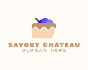 Blueberry Cake Dessert logo design