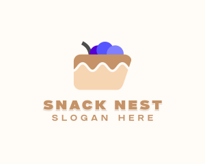 Blueberry Cake Dessert logo design