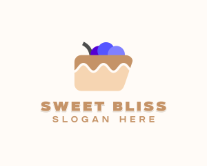 Blueberry Cake Dessert logo design