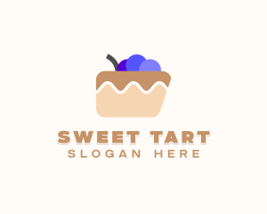 Blueberry Cake Dessert logo design