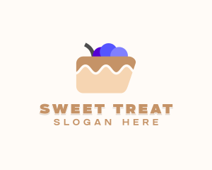 Blueberry Cake Dessert logo design