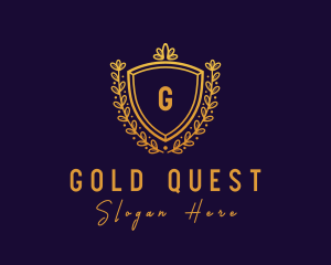 Gold Victorian Shield logo design