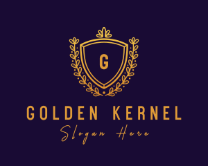 Gold Victorian Shield logo design