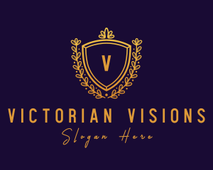 Gold Victorian Shield logo design