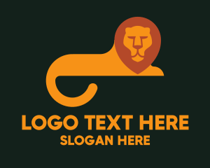 Lion - Orange Lion Tail logo design