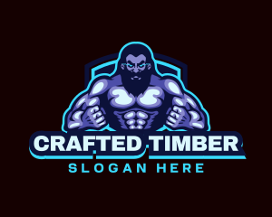 Muscle Bodybuilder Titan Fitness logo design