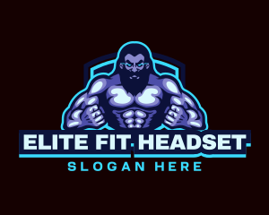 Muscle Bodybuilder Titan Fitness logo design