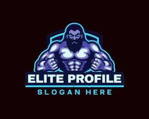 Muscle Bodybuilder Titan Fitness logo design