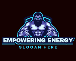 Muscle Bodybuilder Titan Fitness logo design