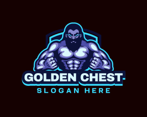 Muscle Bodybuilder Titan Fitness logo design