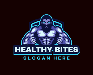 Muscle Bodybuilder Titan Fitness logo design