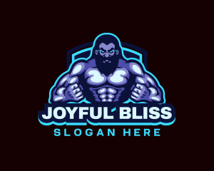 Muscle Bodybuilder Titan Fitness logo design