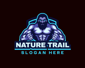 Muscle Bodybuilder Titan Fitness logo design