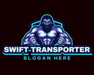 Muscle Bodybuilder Titan Fitness logo design