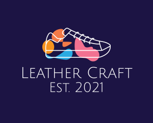 Multicolor Shoe Line Art logo design