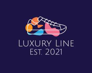 Multicolor Shoe Line Art logo design