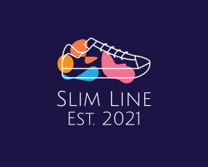 Multicolor Shoe Line Art logo design