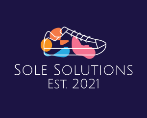 Multicolor Shoe Line Art logo design