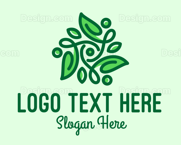 Elegant Natural Leaves Logo