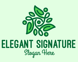 Elegant Natural Leaves logo design