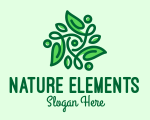 Elegant Natural Leaves logo design