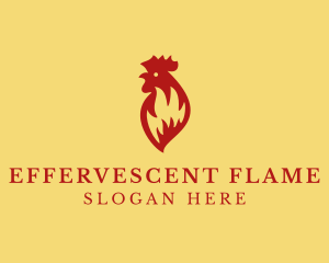 Flaming Chicken Grill logo design