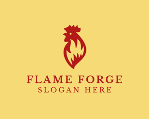 Flaming Chicken Grill logo design