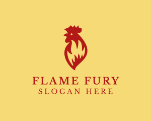 Flaming Chicken Grill logo design