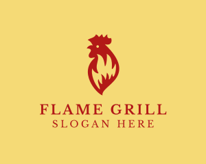 Flaming Chicken Grill logo design