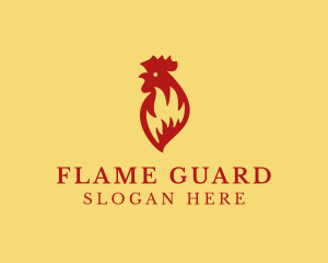 Flaming Chicken Grill logo design