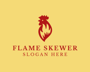 Flaming Chicken Grill logo design