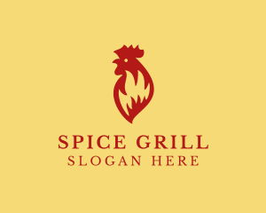 Flaming Chicken Grill logo design