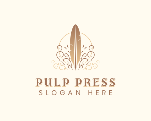 Quill Feather Author logo design