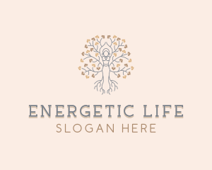 Woman Tree Yoga logo design