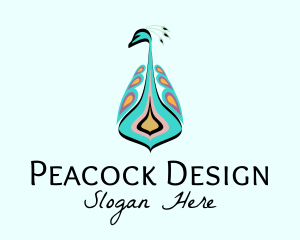 Multicolor Peacock Bird  logo