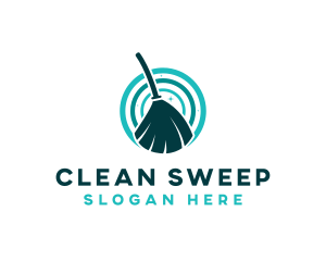 Broom Janitorial Cleaning  logo design