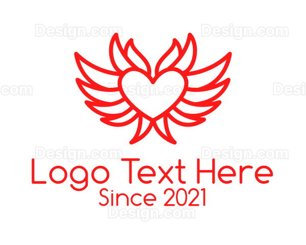 Red Flying Heart Logo