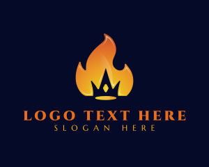 Gradient 3D Crown Flame logo