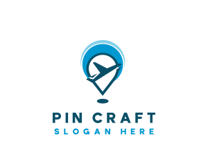 Location Pin Airplane logo design