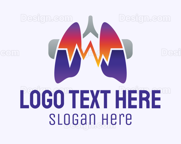 Respiratory Lungs Pulse Logo