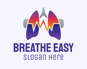 Respiratory Lungs Pulse logo design